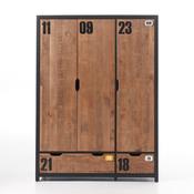 Armoire de chambre en bois finition pin brossé Hau