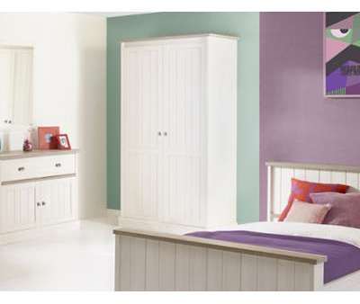 Armoire enfant contemporaine couleur chêne blanc J