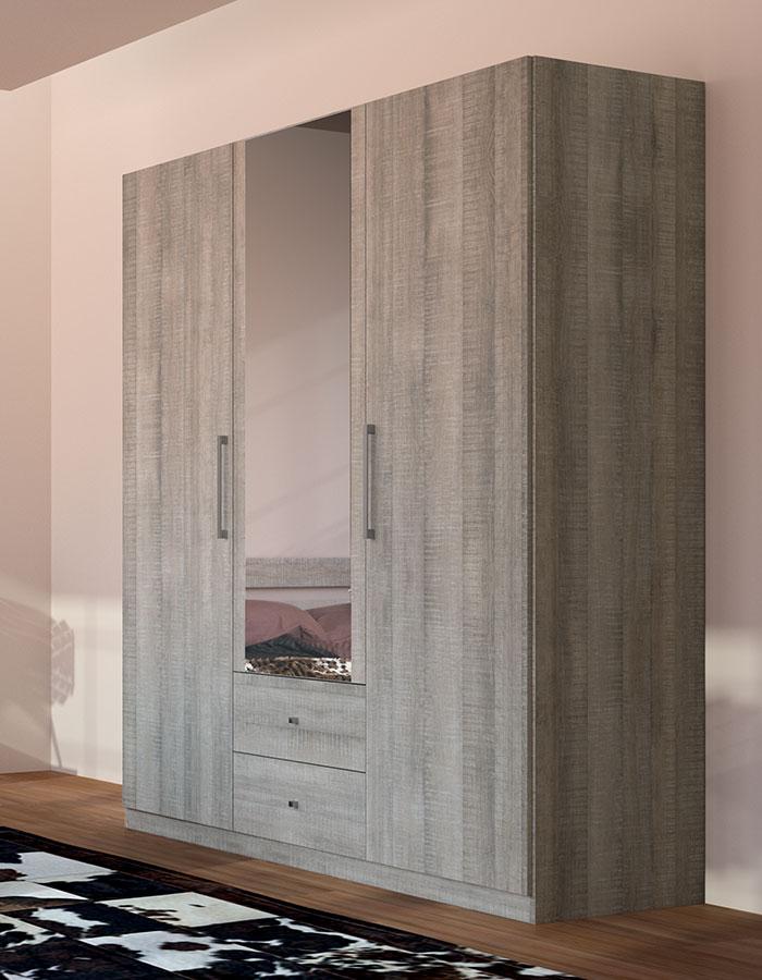 Armoire contemporaine couleur chêne gris 3 portes
