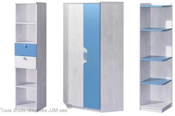 Armoire angle chambre enfant niki Bleu Armoire ave