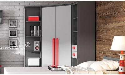Armoire dangle design pour enfant mix rouge avec