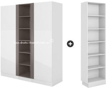 Armoire-dressing design blanc brillant gloss graph