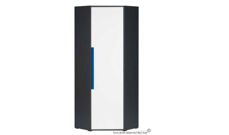Armoire angle ado Sam bleu sans colonne
