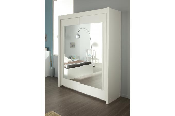 Penderie blanche avec 2 portes coulissantes Declik