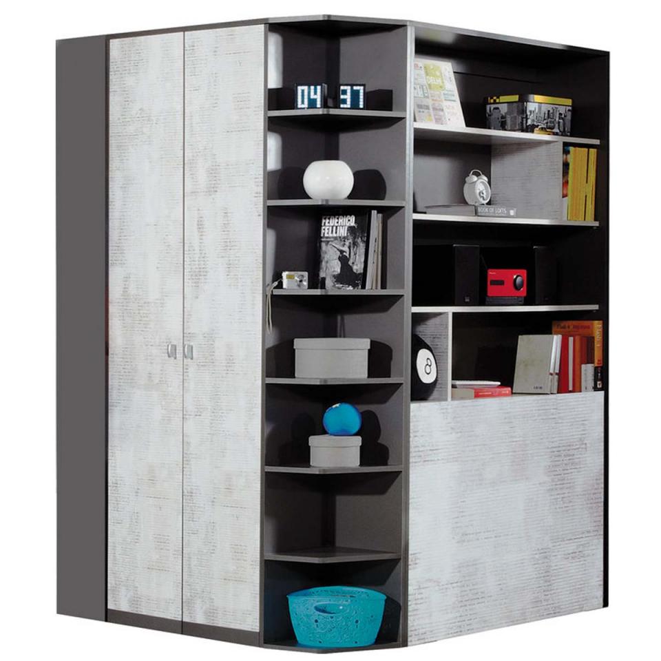 Armoire dressing dangle coloris graphite et enigm