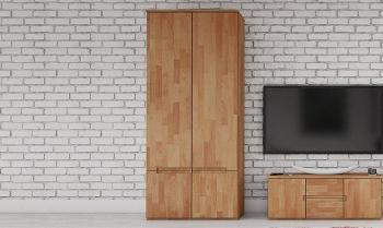 Armoire dressing 2 portes bois massif Zenno naturel Armoire dressing 2 portes
