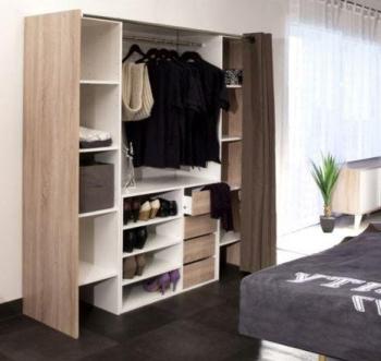 Dressing extensible CHICA 2 colonnes 4 tiroirs blanc Dressing extensible CHICA