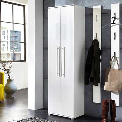 Garde-robe blanche laquée Livia