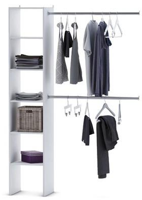 Dressing 140x203x39 6cm 2 penderies - coloris blanc Dressing 140x203x39 6cm 2