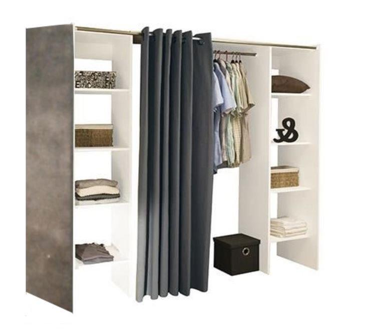Dressing extensible CHICA 2 colonnes blanc / béton