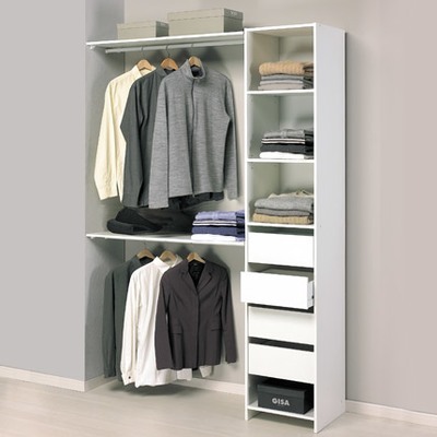 Dressing 141 5x203x39 6cm 4 tiroirs 2 rayons 2 penderies Dressing 141 5x203x39 6cm