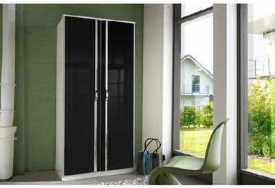 Armoire penderie KROOS blanche avec 2 portes batta
