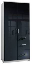 Armoire penderie COOPER noire avec 2 portes battantes Armoire penderie COOPER noire