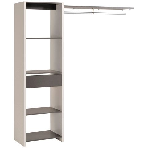 Kit daménagement de placard modulable Blanc, Gris