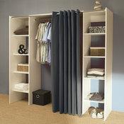 Dressing extensible 8 niches 1 penderie en bois L1