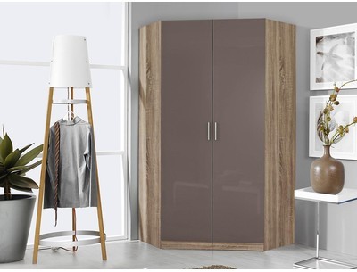 Armoire de coin CELLON sonoma 2 portes gris lave brillant Armoire de coin CELLON sonoma