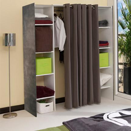 Dressing extensible 2 colonnes lingères effet béton Dressing extensible 2 colonnes