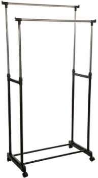 Penderie double portant mobile - 84 x H 96 170 cm - Penderie double portant mobile