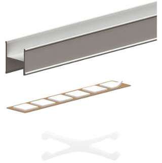 Kit profil en H pour porte 19 mm - L 1800 mm - argent Kit profil en H pour porte