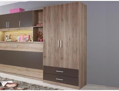 Armoire ALBANO 2 portes 2 tiroirs sanremo gris lave Armoire ALBANO 2 portes 2