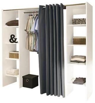 Dressing extensible à rideau anthracite 2 colonnes Dressing extensible à rideau