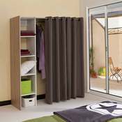 Dressing extensible profondeur 50cm avec rideau coton Dressing extensible profondeur