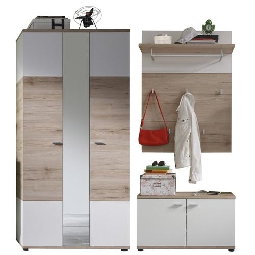 Ensemble meuble dentrée coloris chêne san remo et