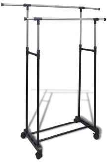 VidaXL Porte Vêtements Penderie portant Double sur VidaXL Porte Vêtements Penderie