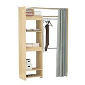 Dressing extensible en bois avec rideau L112.2 cm