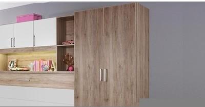 Armoire ALBANO 2 portes 2 tiroirs sanremo/blanc al