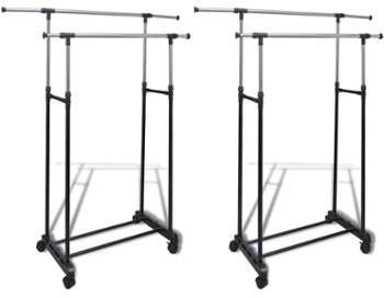 VidaXL Lot de 2 Porte Vêtements Penderie portant Double VidaXL Lot de 2 Porte Vêtements