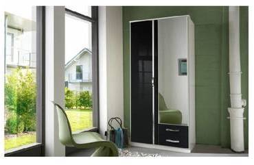 Armoire penderie KROOS noire avec 2 tiroirs
