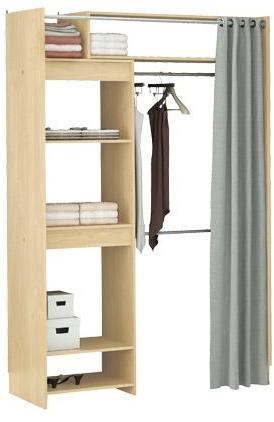Dressing extensible avec rideau - coloris gris Dressing extensible avec rideau