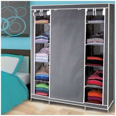 Armoire de rangement Grise dressing penderie XXL t
