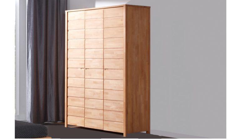 Armoire dressing 3 portes vinci en bois massif nat