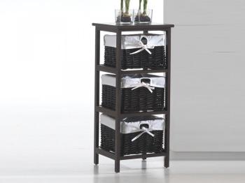 Commode en rotin KODI 3 tiroirs marron colorado