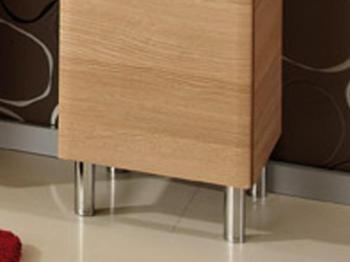 Pieds pour meuble de salle de bain chromé (lot de