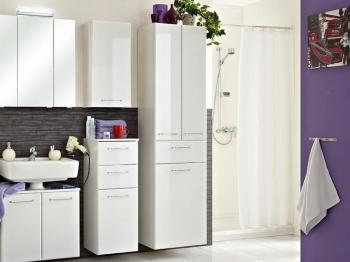Armoire FILMA 3 portes et 1 tiroir blanc/blanc laq