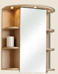 Armoire de toilette ORINAL chêne naturel/blanc laq
