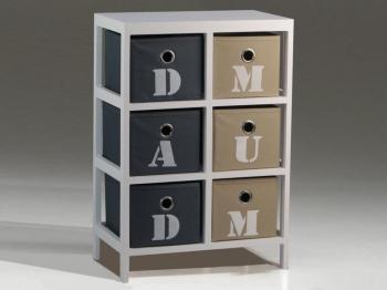 Commode DAD AND MUM 6 tiroirs blanc