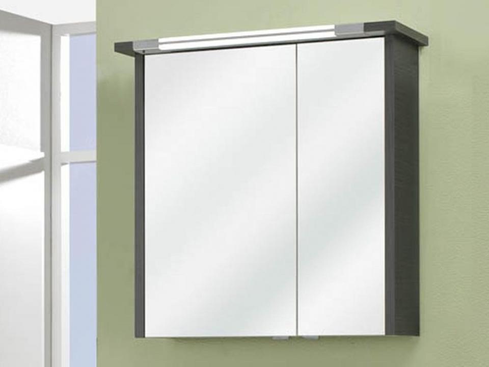 Armoire de toilette LAGGA 2 portes noir/blanc laqu