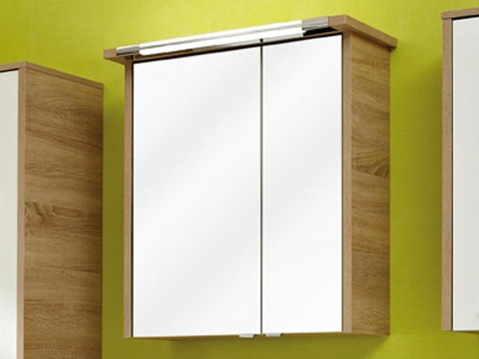 Armoire de toilette LAGGA 2 portes chêne naturel/b