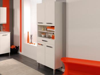 Armoire SYDNEY 4 portes et 1 tiroir blanc brillant