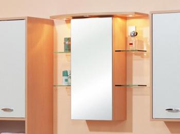 Armoire de toilette FLINKS 1 porte hêtre/blanc