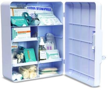 Armoire infirmerie ABS 1 porte garnie