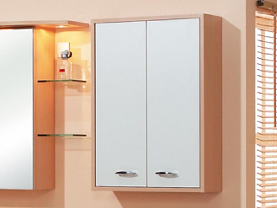 Armoire suspendue FLINKS 2 portes hêtre/blanc