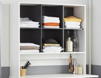 Étagère salle de bain blanc et gris AQUA