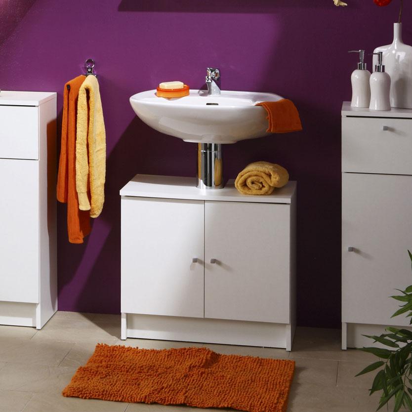 Meuble sous vasque de salle de bain blanc BARRY