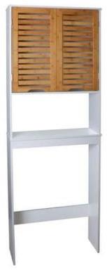 Meuble Toilettes WC en Bambou 2 Portes - 63 x 23 x