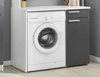 Meuble machine à laver blanc et gris AQUA